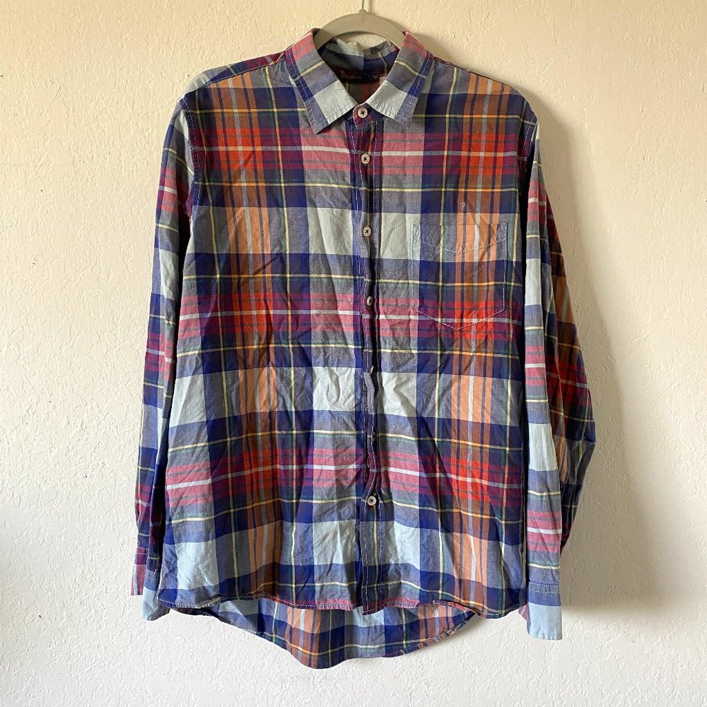 Boden Mens Shirt Plaid Button Down Size L Casual Collared Long Sleeve Cotton
